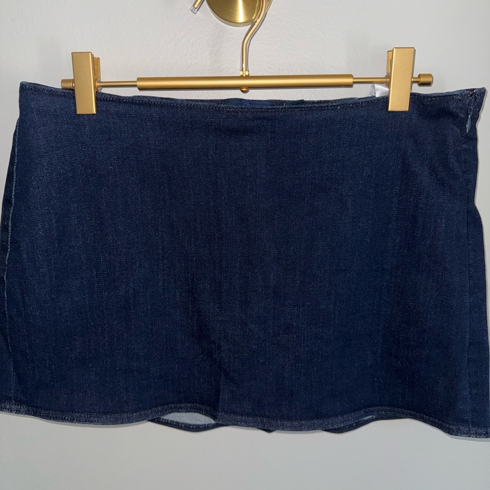 American Eagle Dark Indigo Denim Mini Skirt Skort Size 10